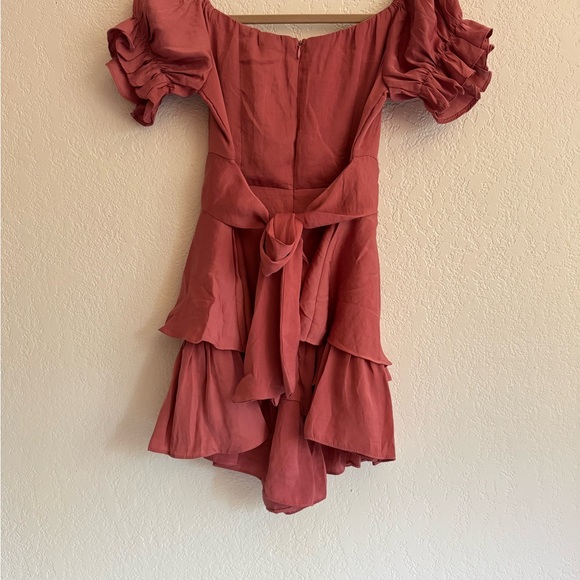 Pink Ruffled Off-Shoulder Romper - Picture 5 of 5